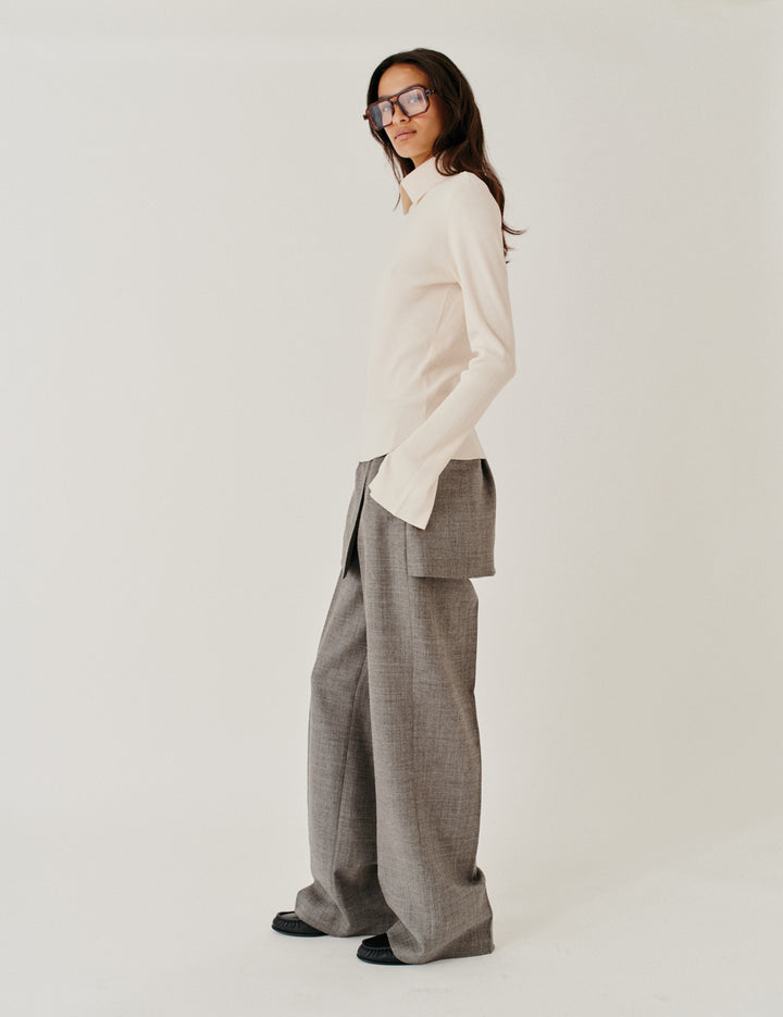 Madison Neck Knit Ecru 4 / Ecru