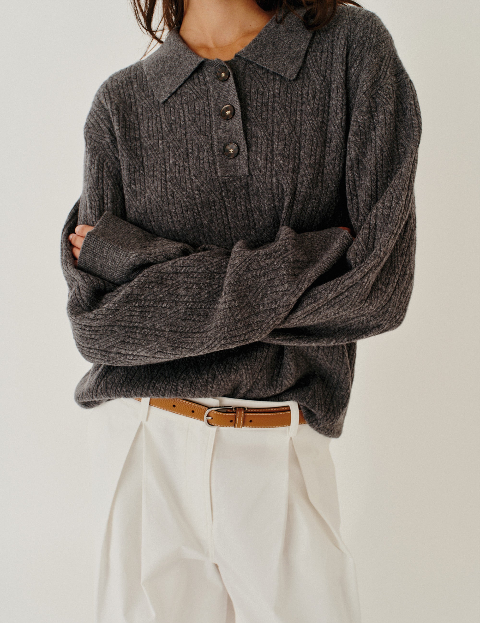 Como Cable Polo Grey Melange 4 / Grey Melange