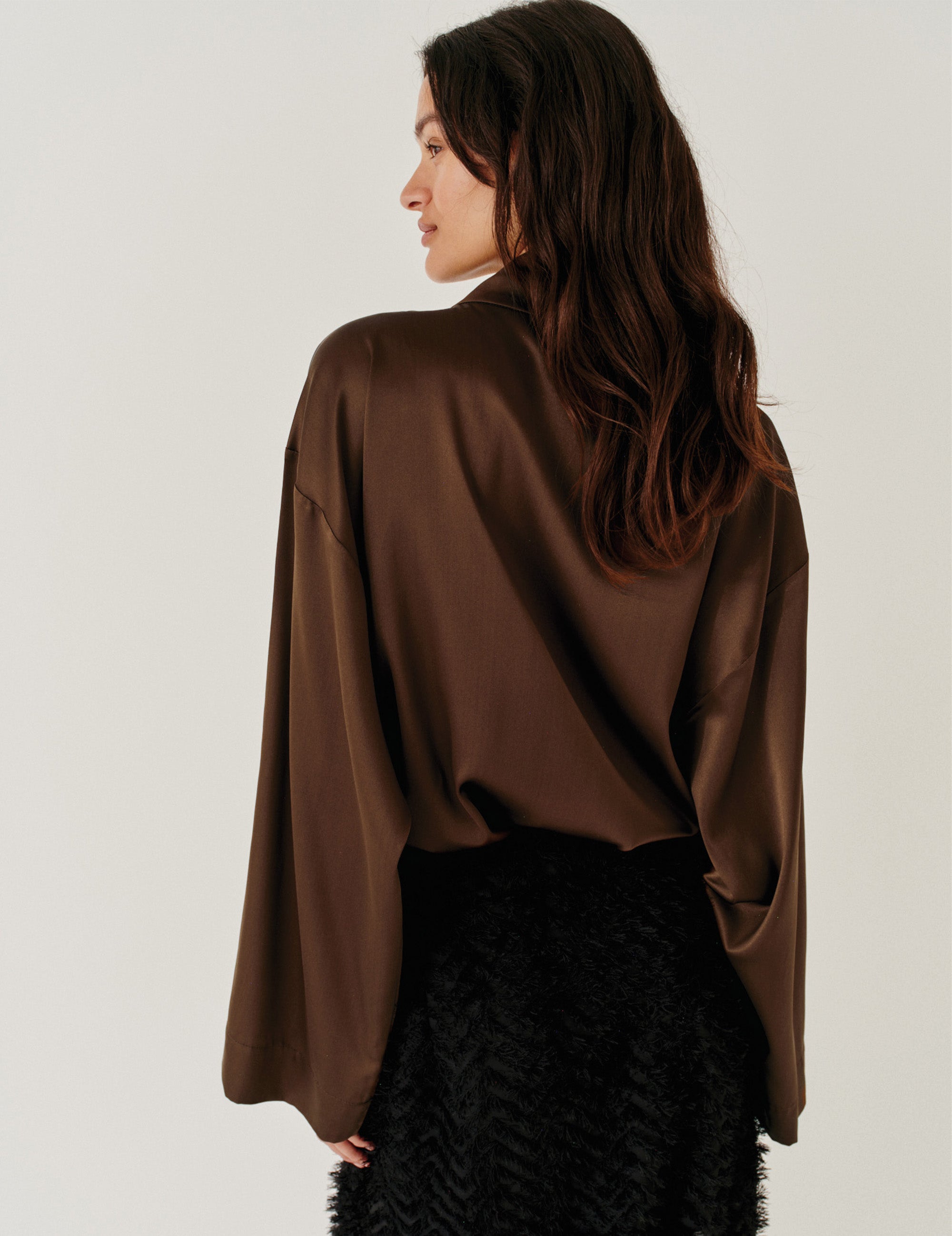 Cata Kimono Shirt Espresso 4 / Espresso