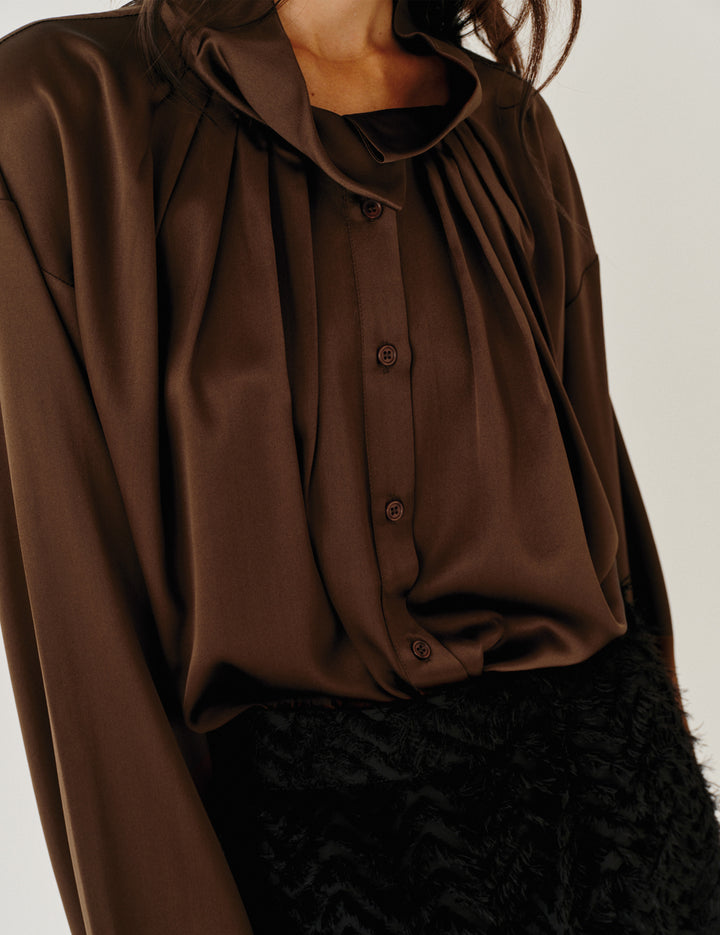 Cata Kimono Shirt Espresso 4 / Espresso