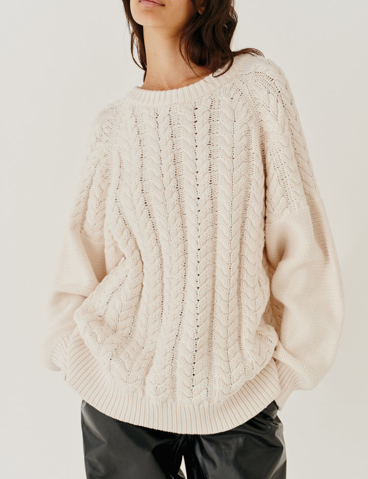 Leone Bow Sweater Cream 4 / Cream