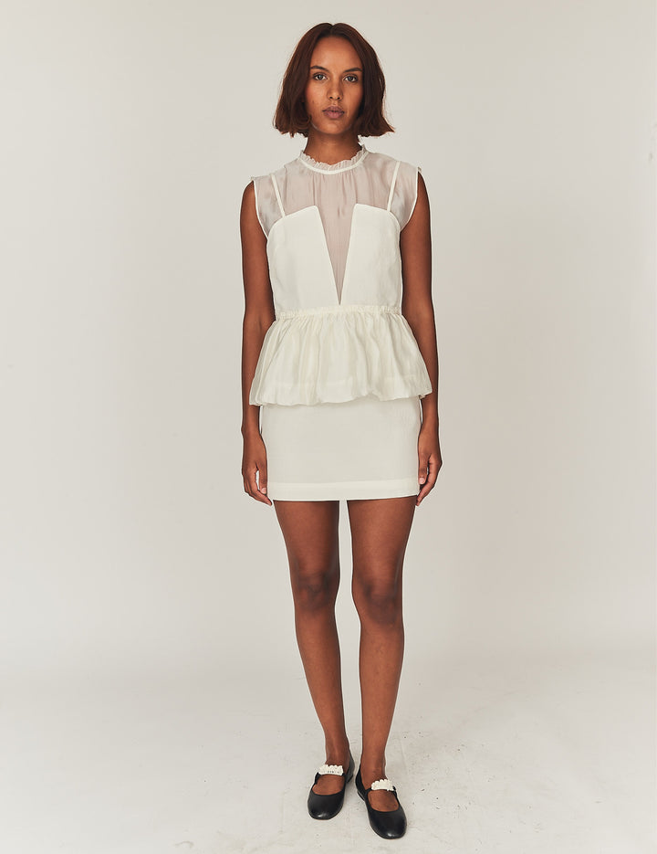 Daphne Short Dress Cream 4 / Cream
