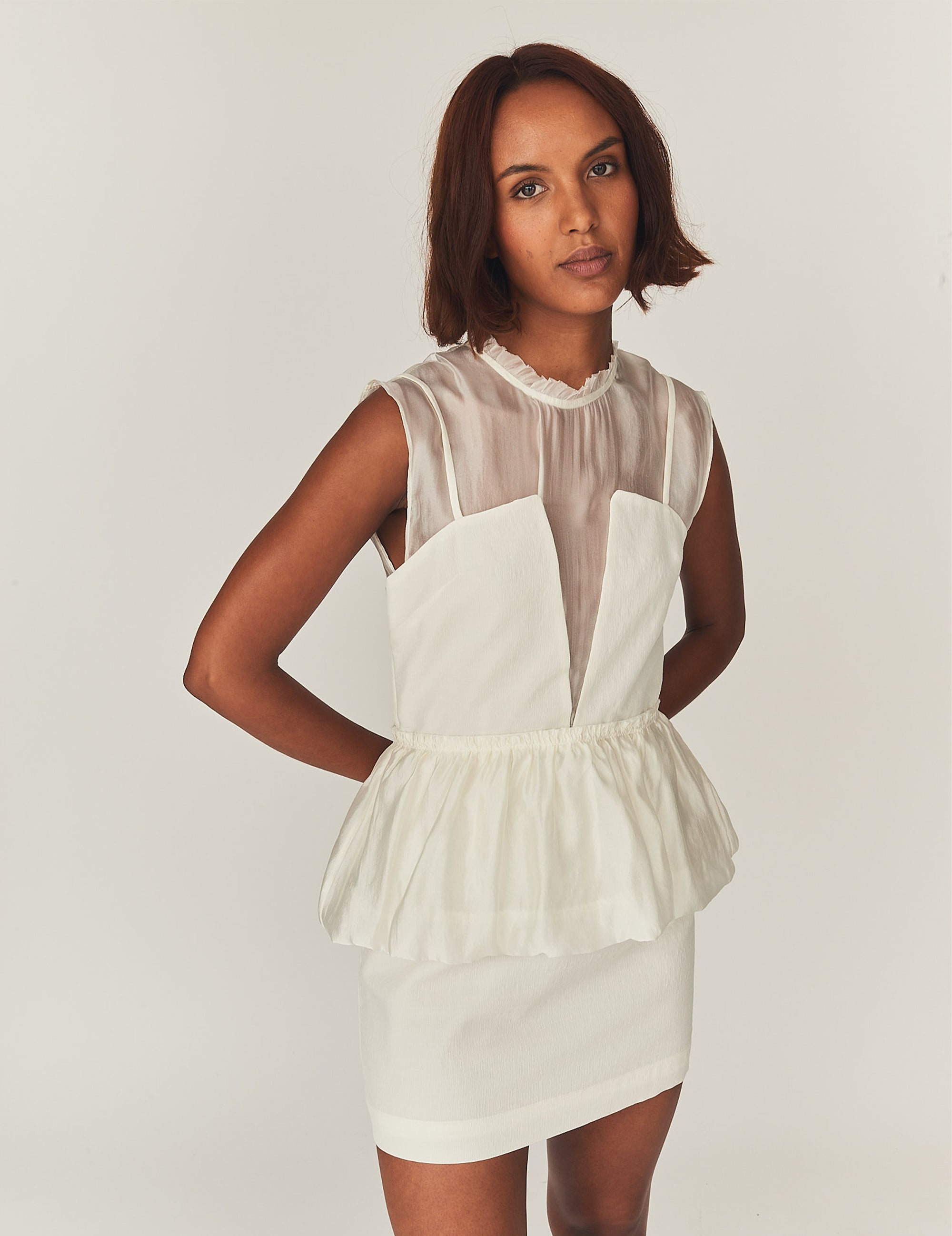 Daphne Short Dress Cream 4 / Cream
