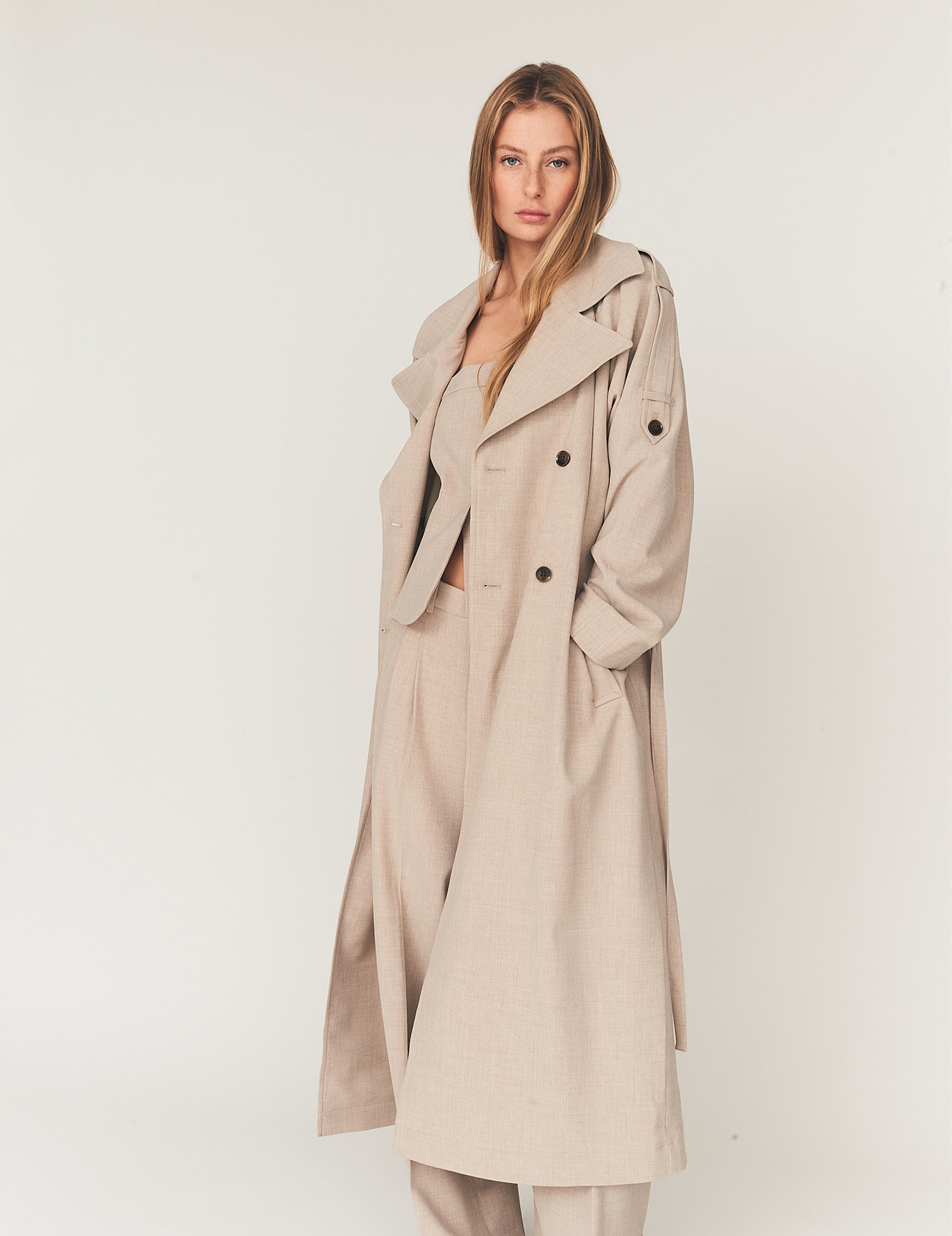 Pisano Trenchcoat Beige Melange 4 / Beige Melange