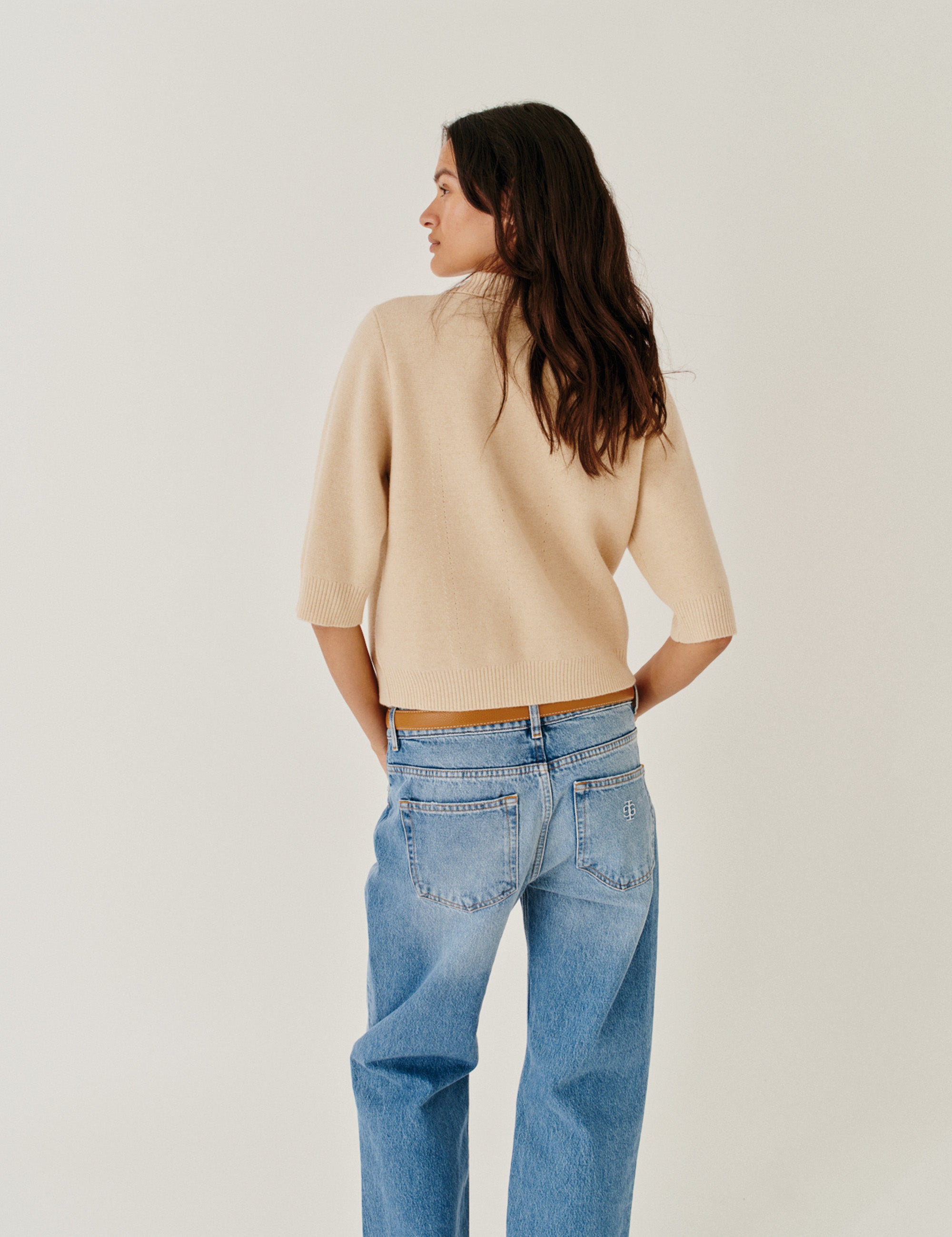 Como Cropped Cardigan Macadamia 4 / Macadamia