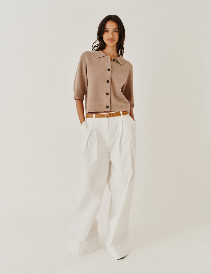 Como Cropped Cardigan Truffle 4 / Truffle