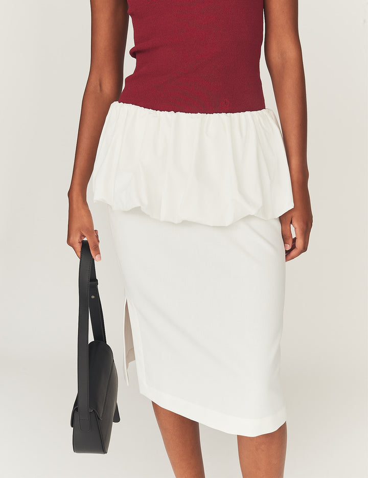 Pisano Peplum Skirt Cream 4 / Cream