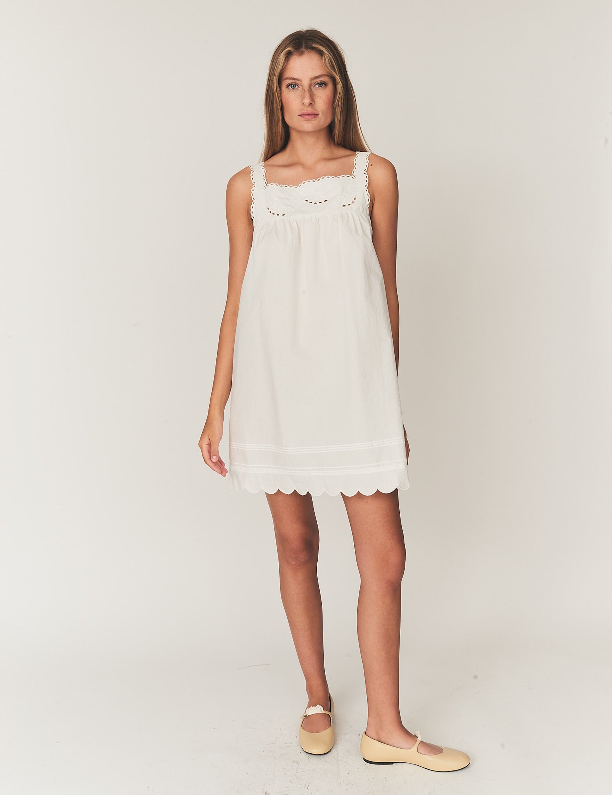 Kirsten Babydoll Dress White Kirsten Babydoll Dress White