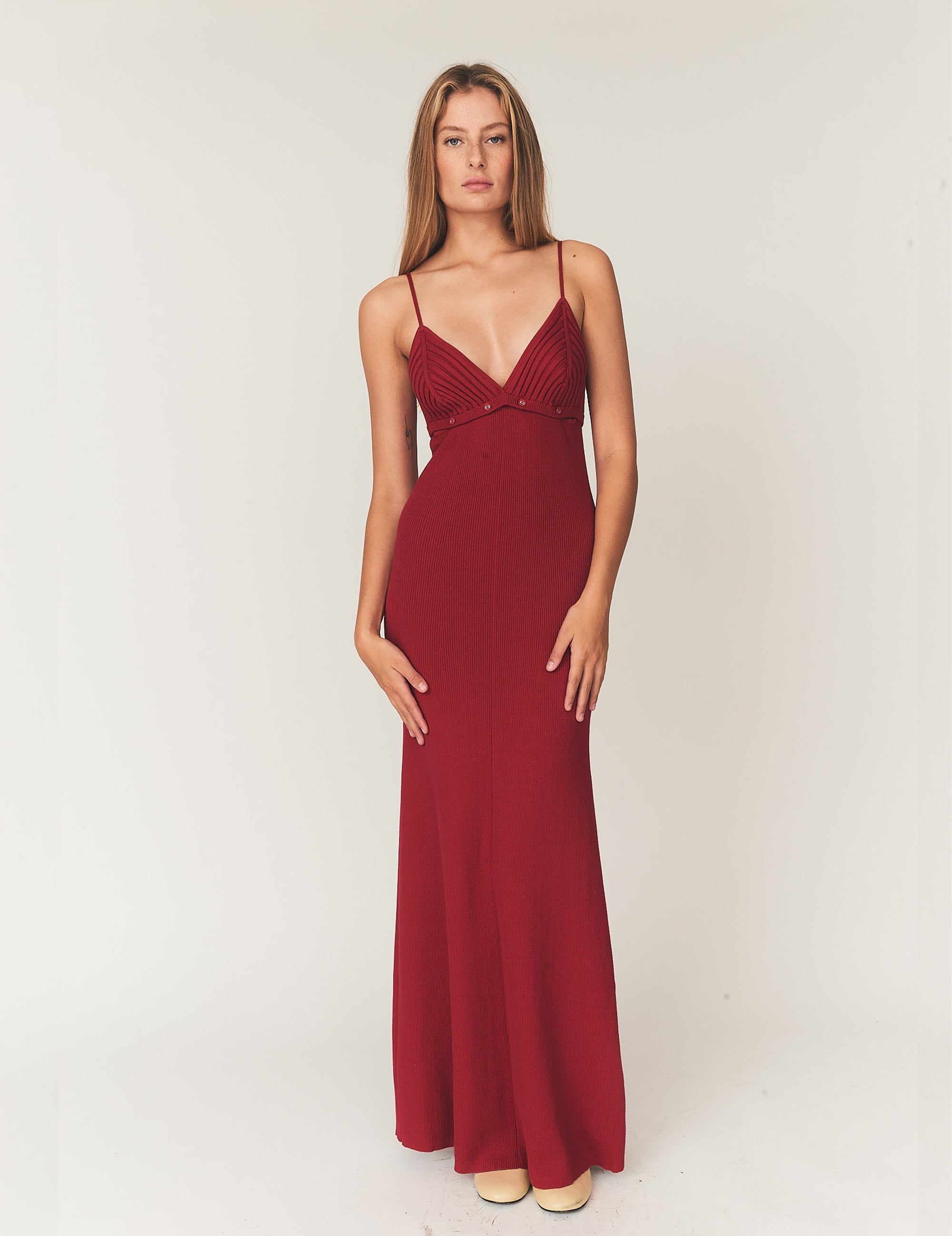 Maldive Button Gown Red 4 / Red