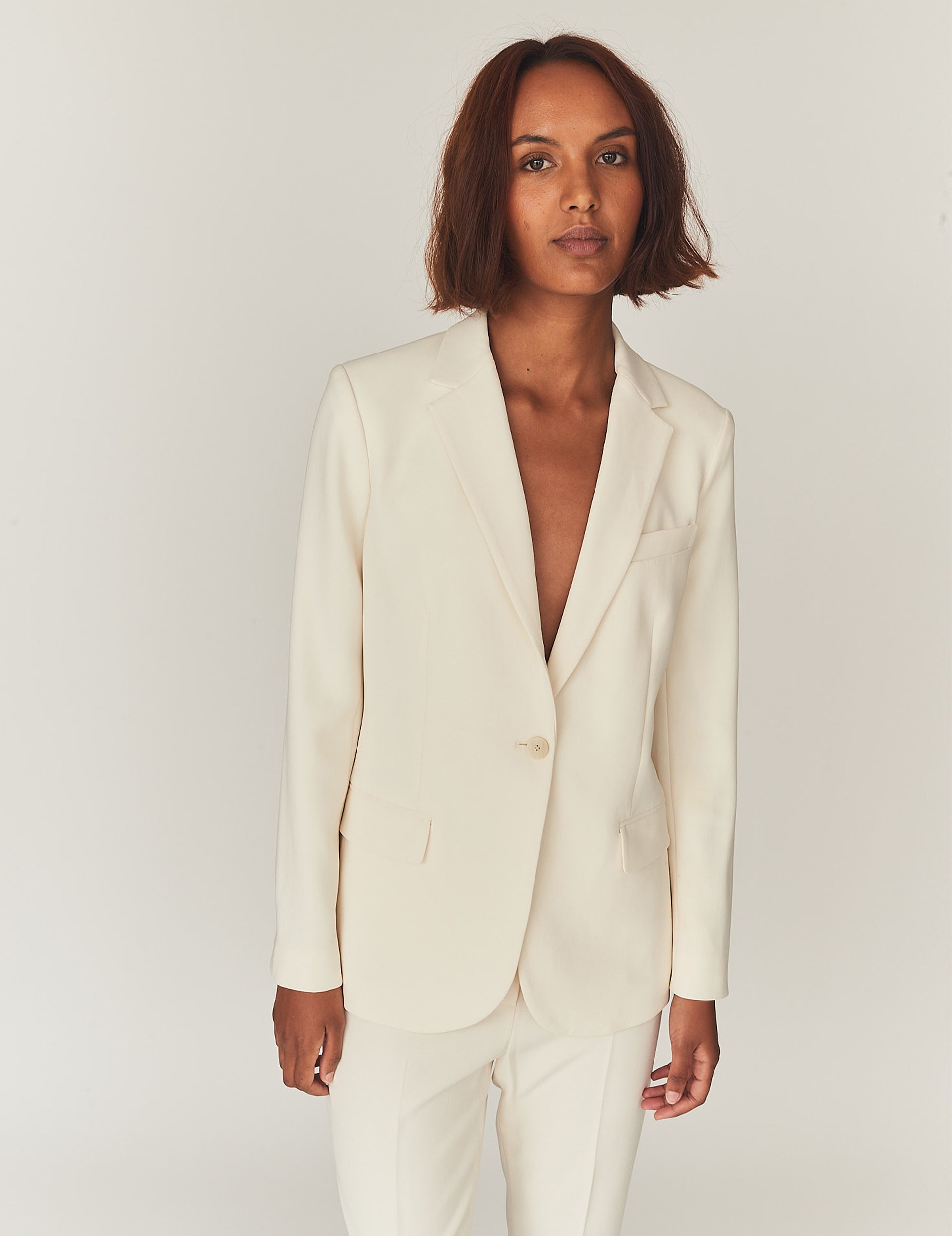 Crepe Blazer Cream
