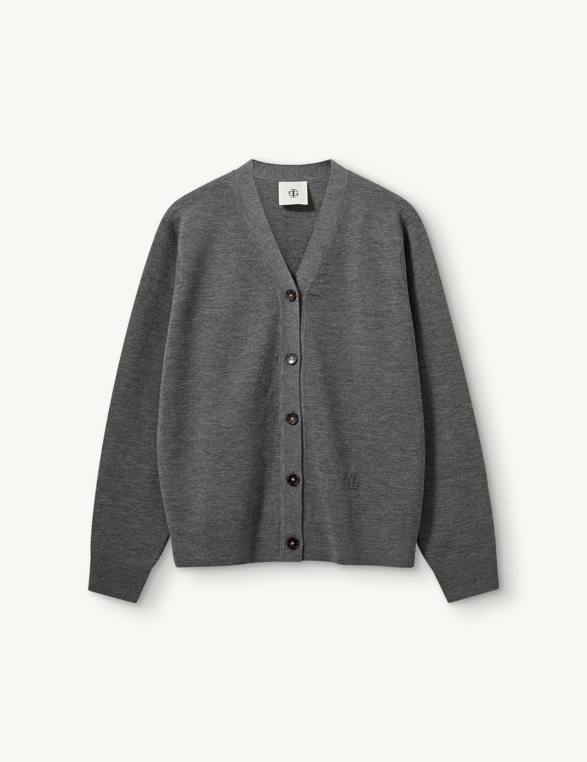 Bergen Dad Cardigan Grey Melange
