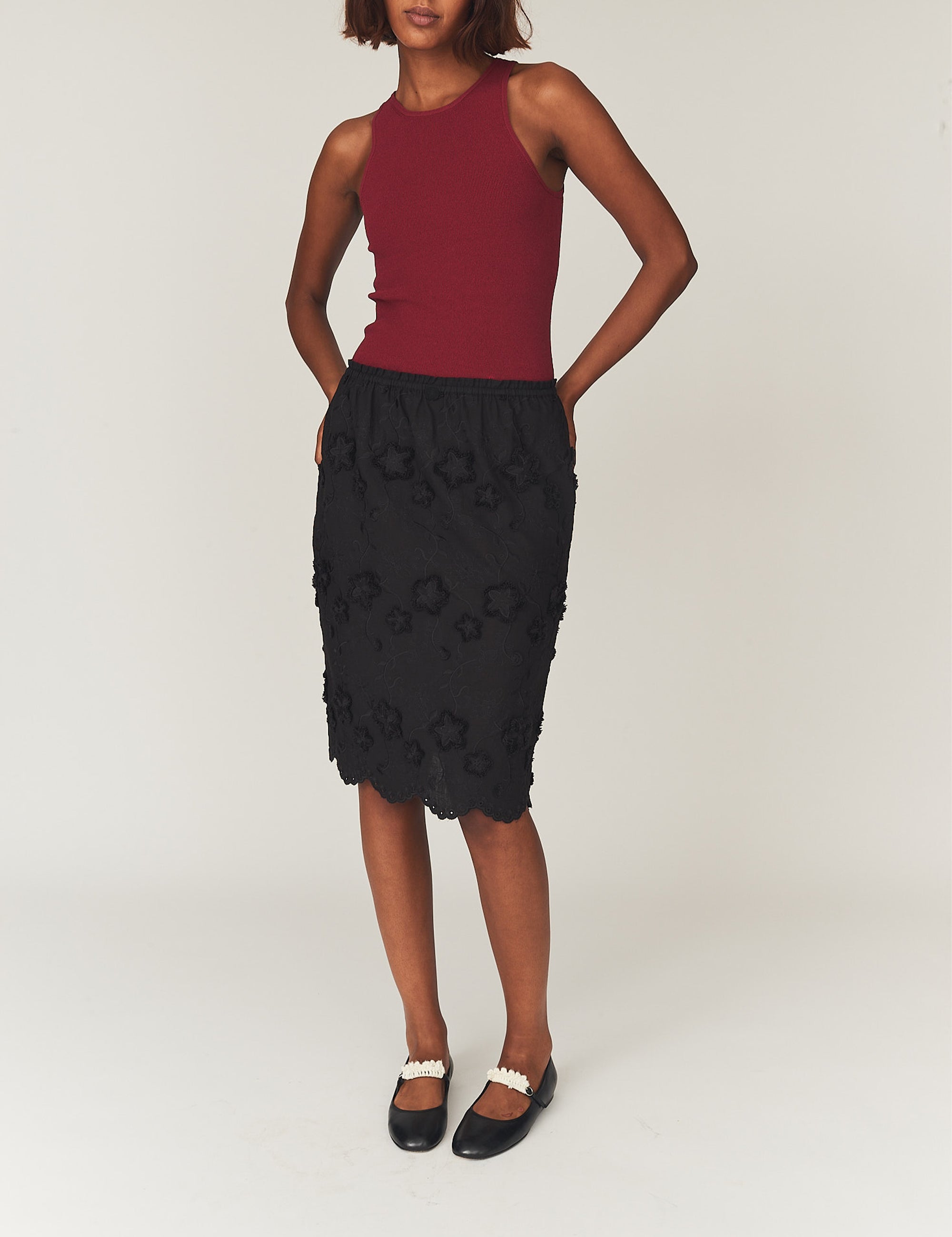 Fleur Slip Skirt Black 4 / Black