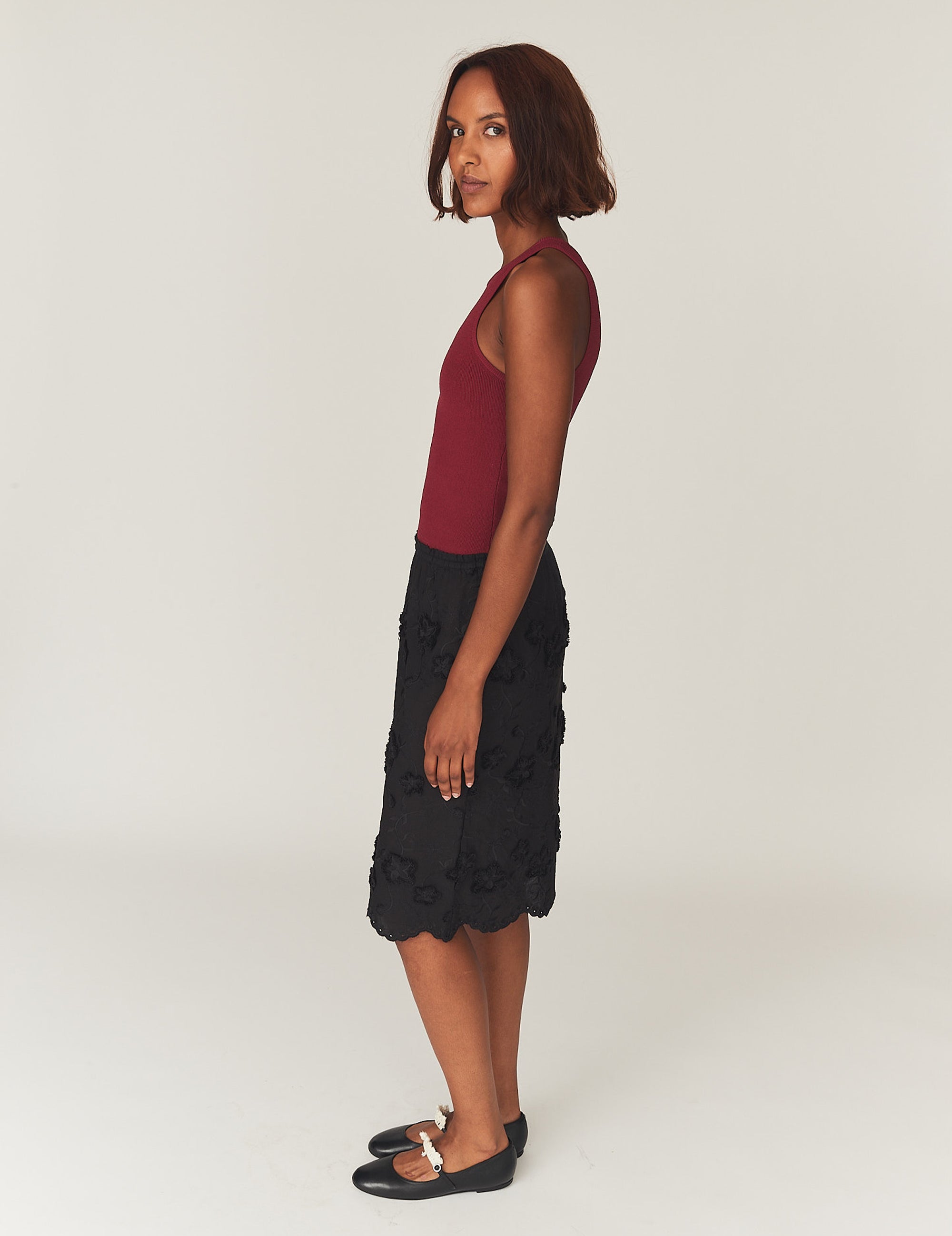 Fleur Slip Skirt Black 4 / Black