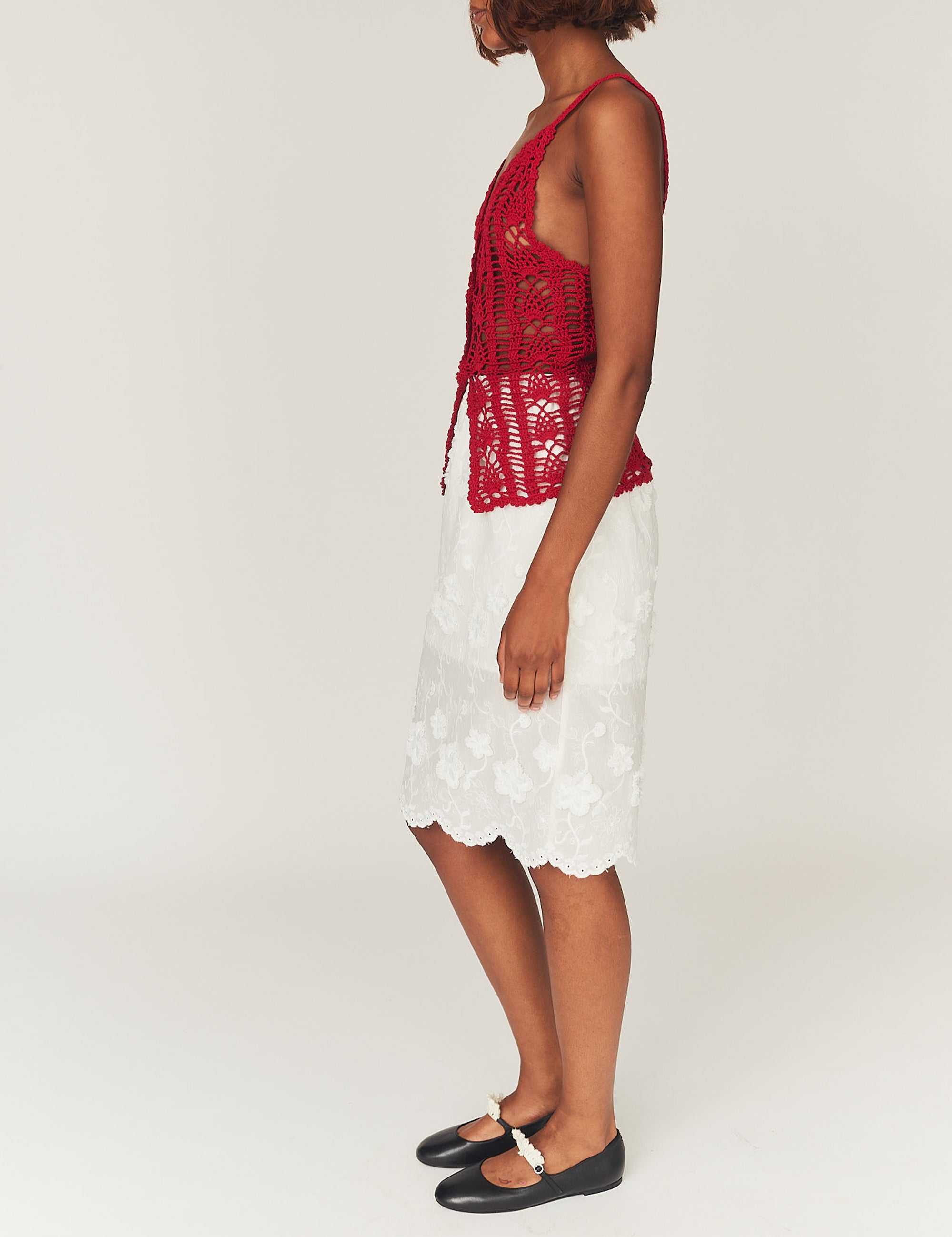 Fleur Slip Skirt Cream 4 / Cream