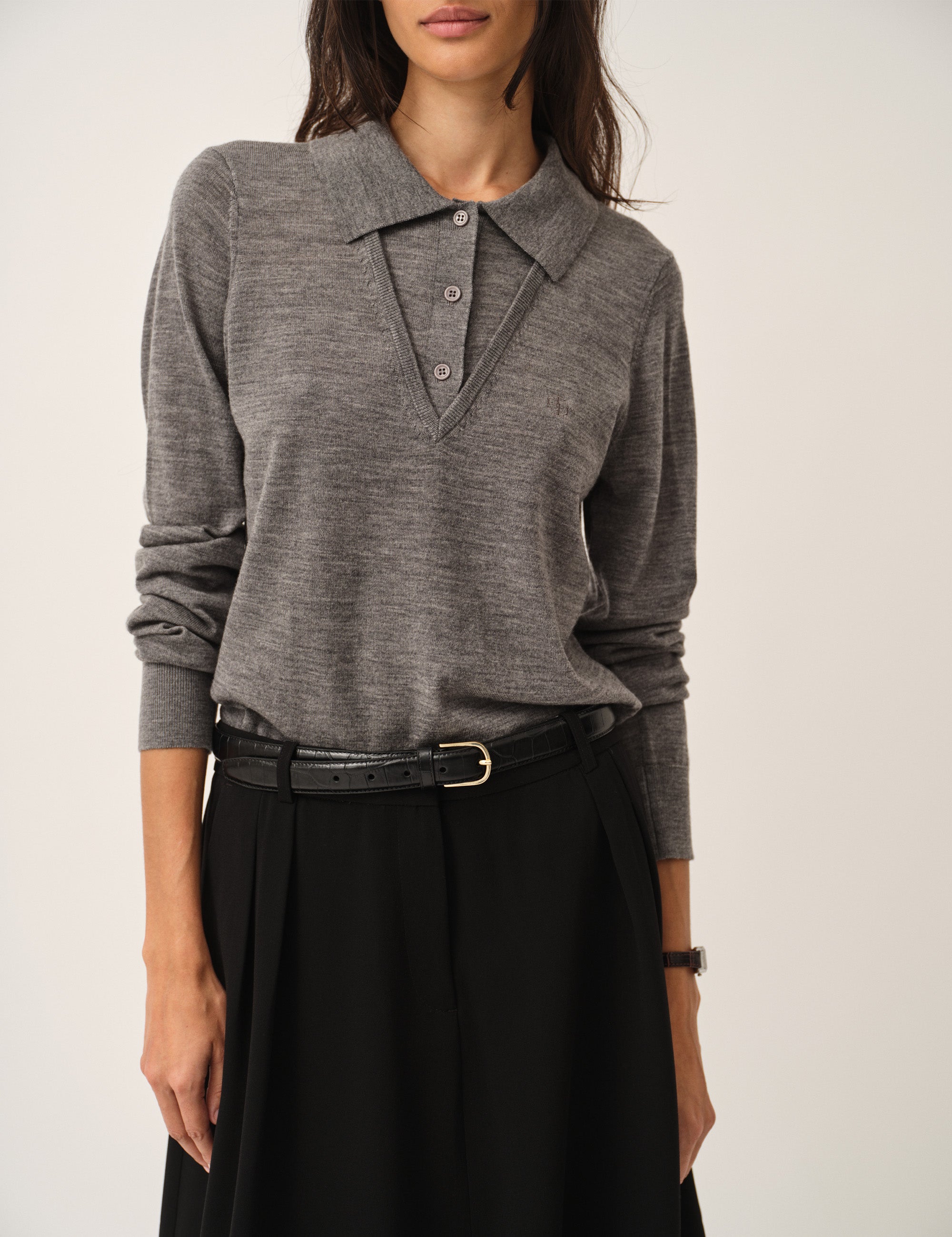 Bergen V Polo Grey Melange 4 / Grey Melange