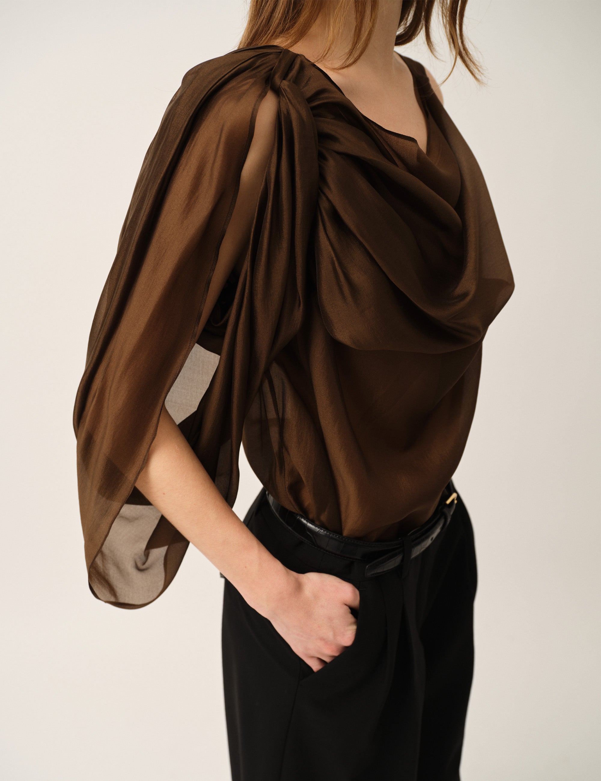 Gilian Drape Top Espresso 4 / Espresso