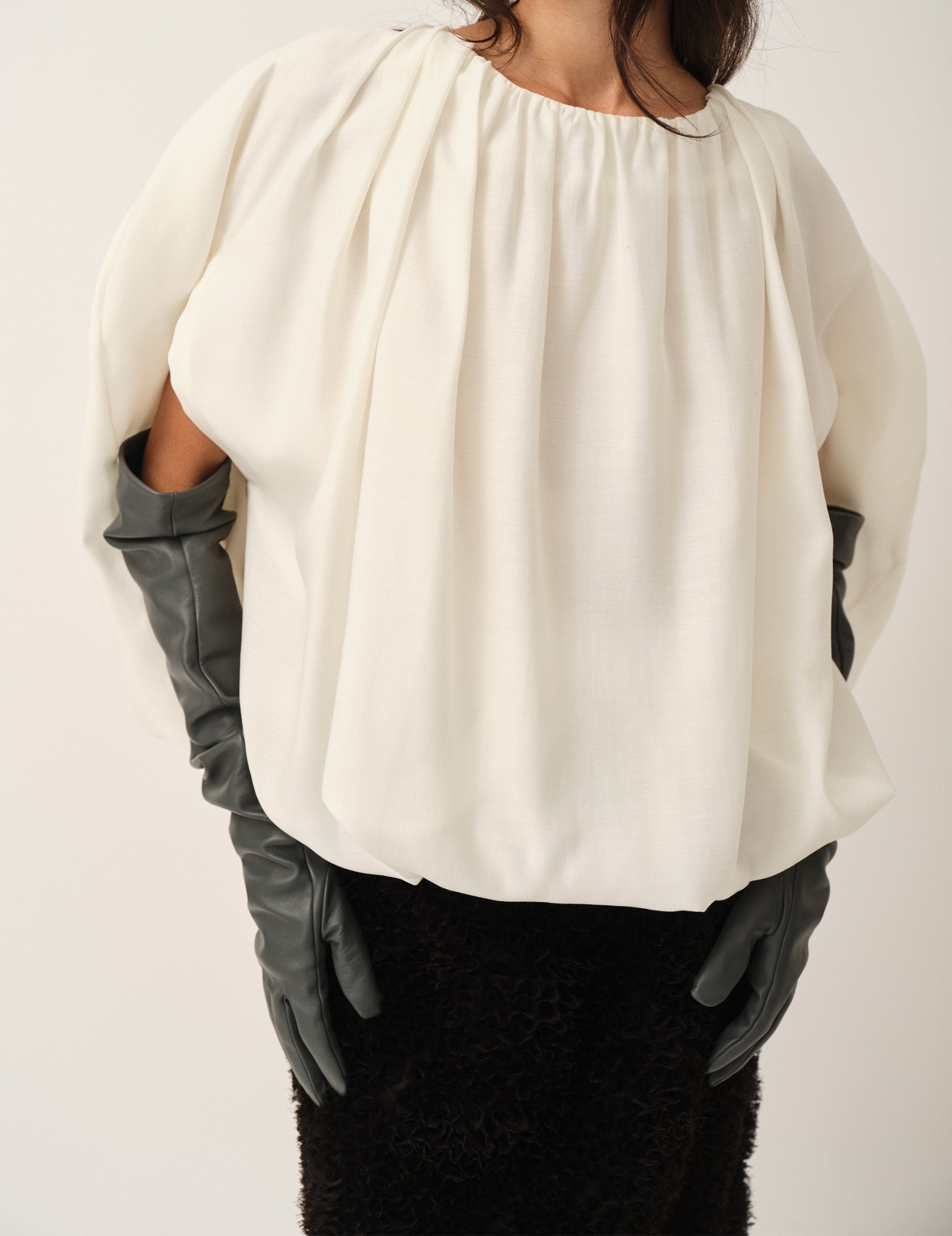 Eleanor Bubble Top Cream 4 / Cream