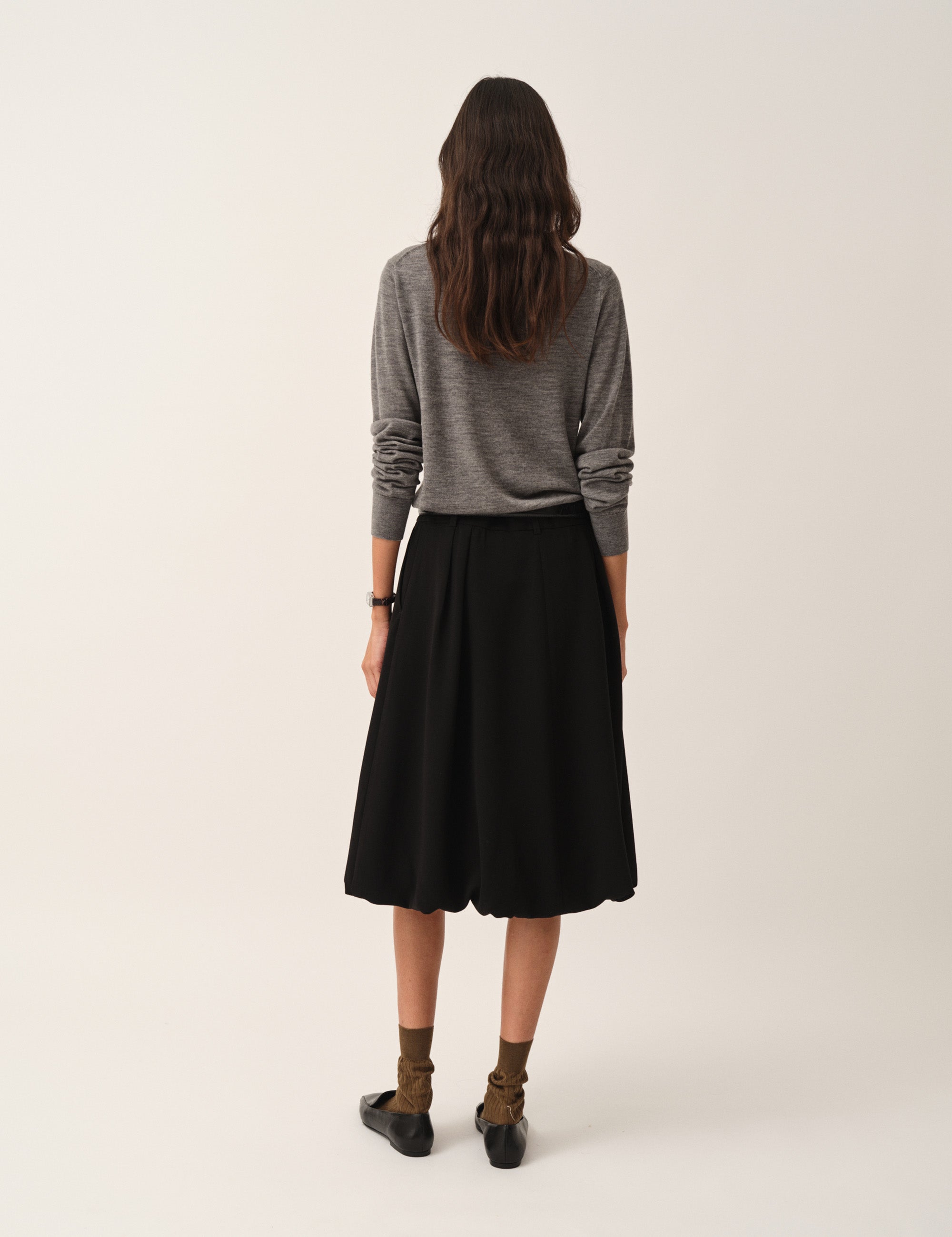 Crepe Balloon Skirt Black 4 / Black