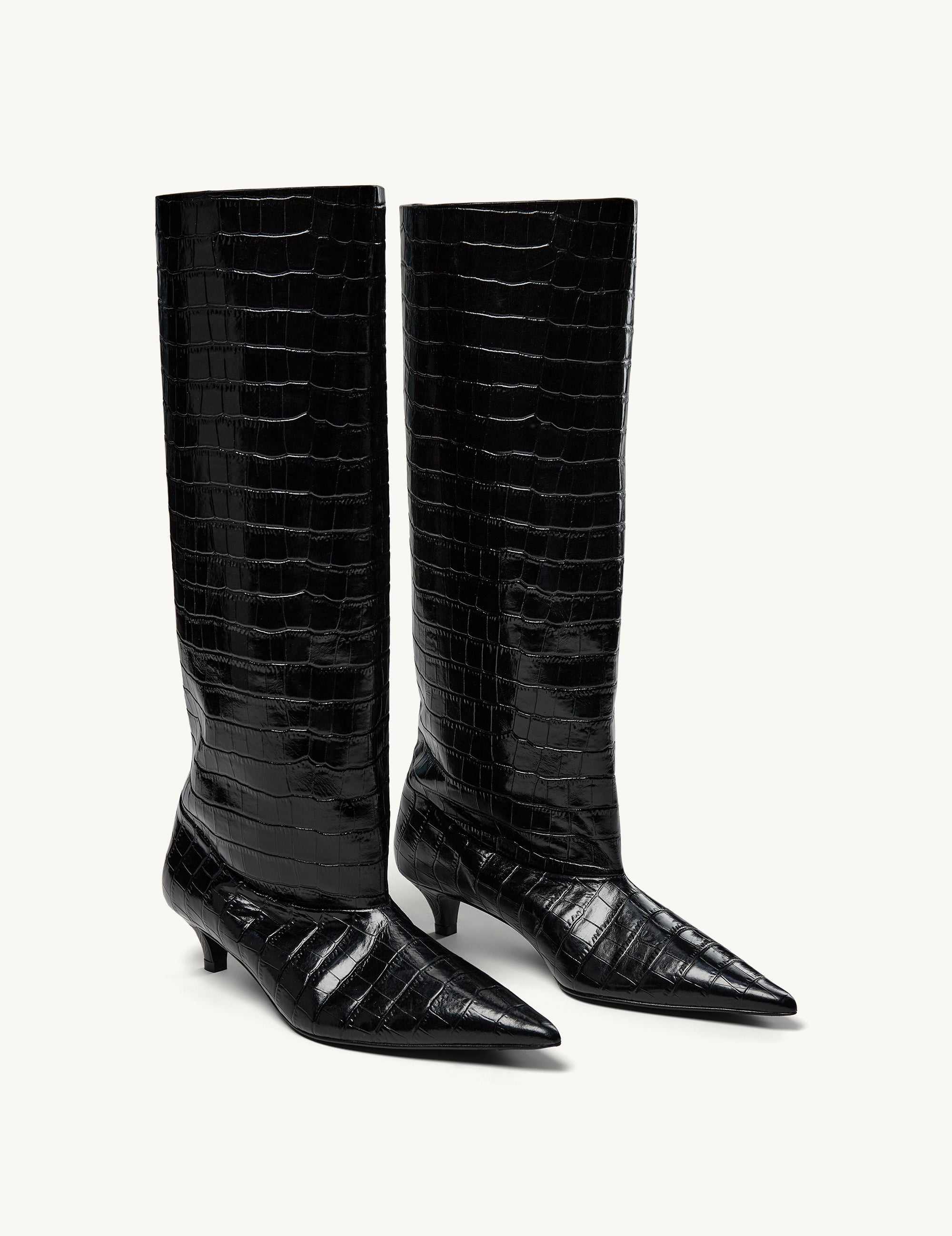 Gigi Croco Boots Black
