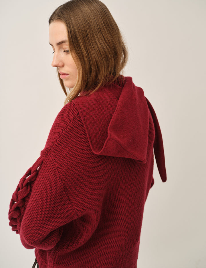 Como Braid Sweater Merlot 4 / Merlot