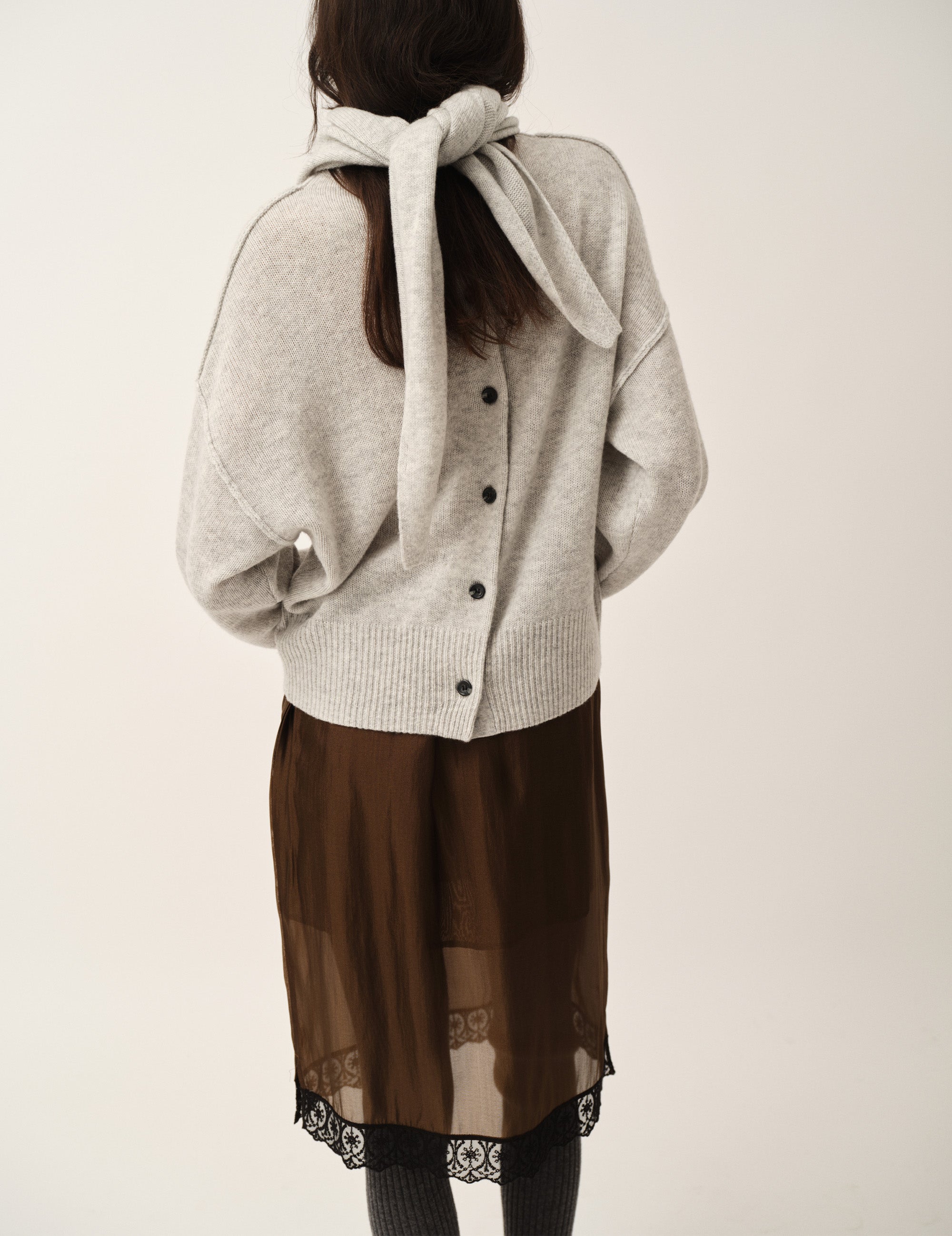 Volmer Back Knit Heather Grey Melange 4 / Heather Grey Melange