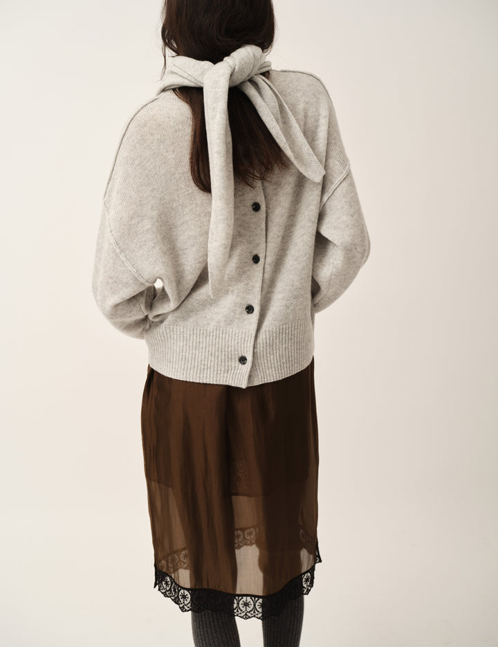 Volmer Back Knit Heather Grey Melange 4 / Heather Grey Melange