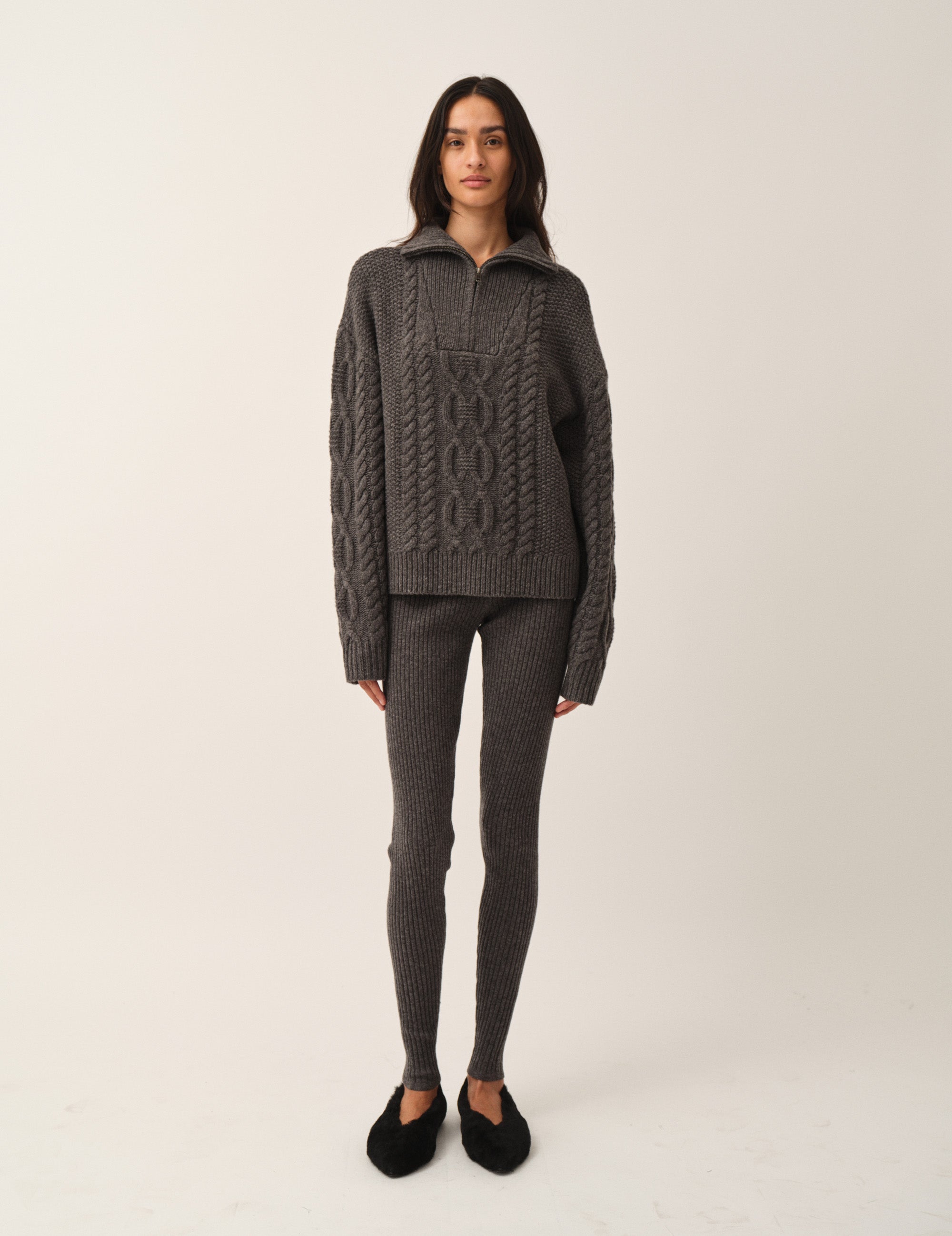 Como Zip Sweater Grey Melange 4 / Grey Melange