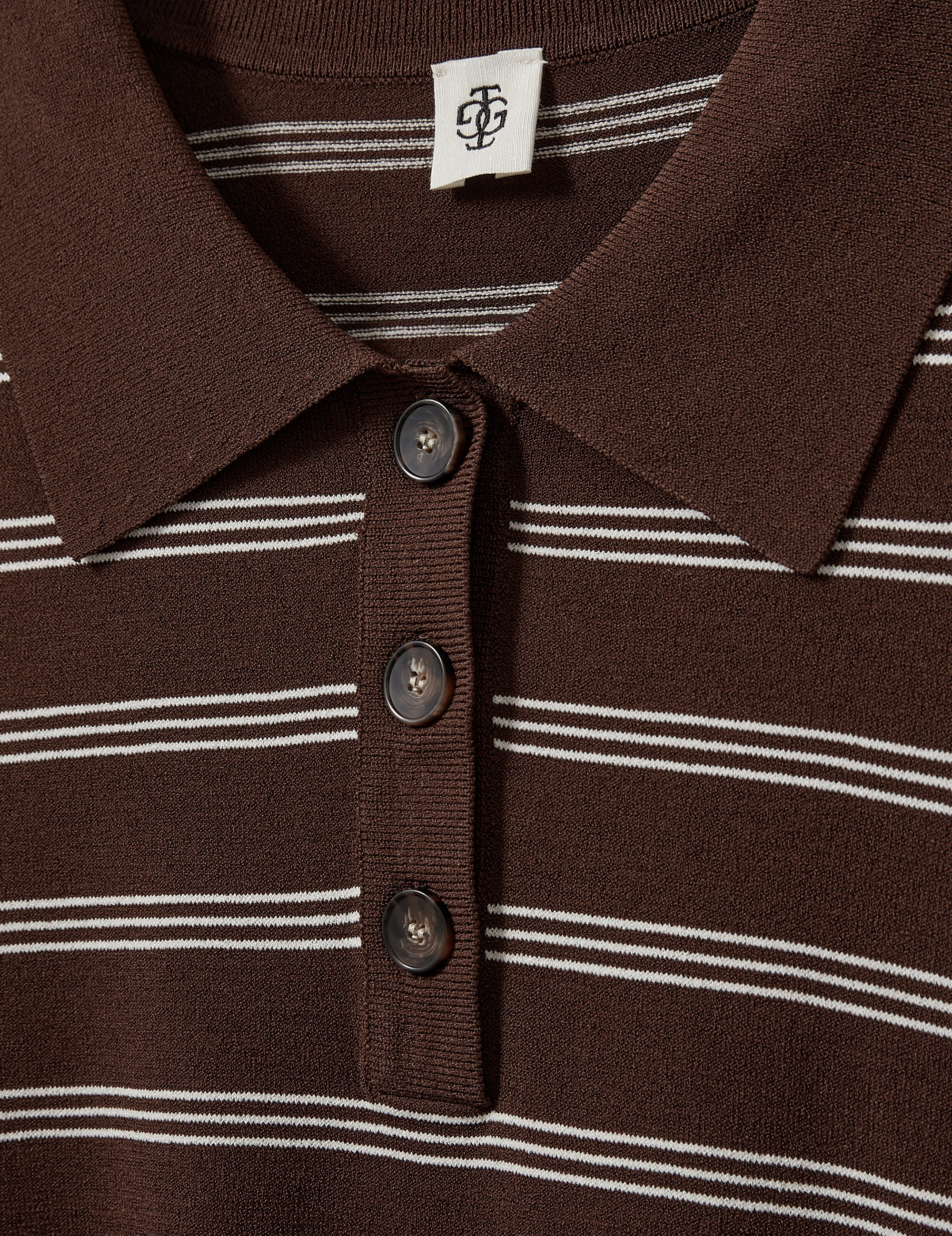 Madison Polo Espresso/Ecru Stripes