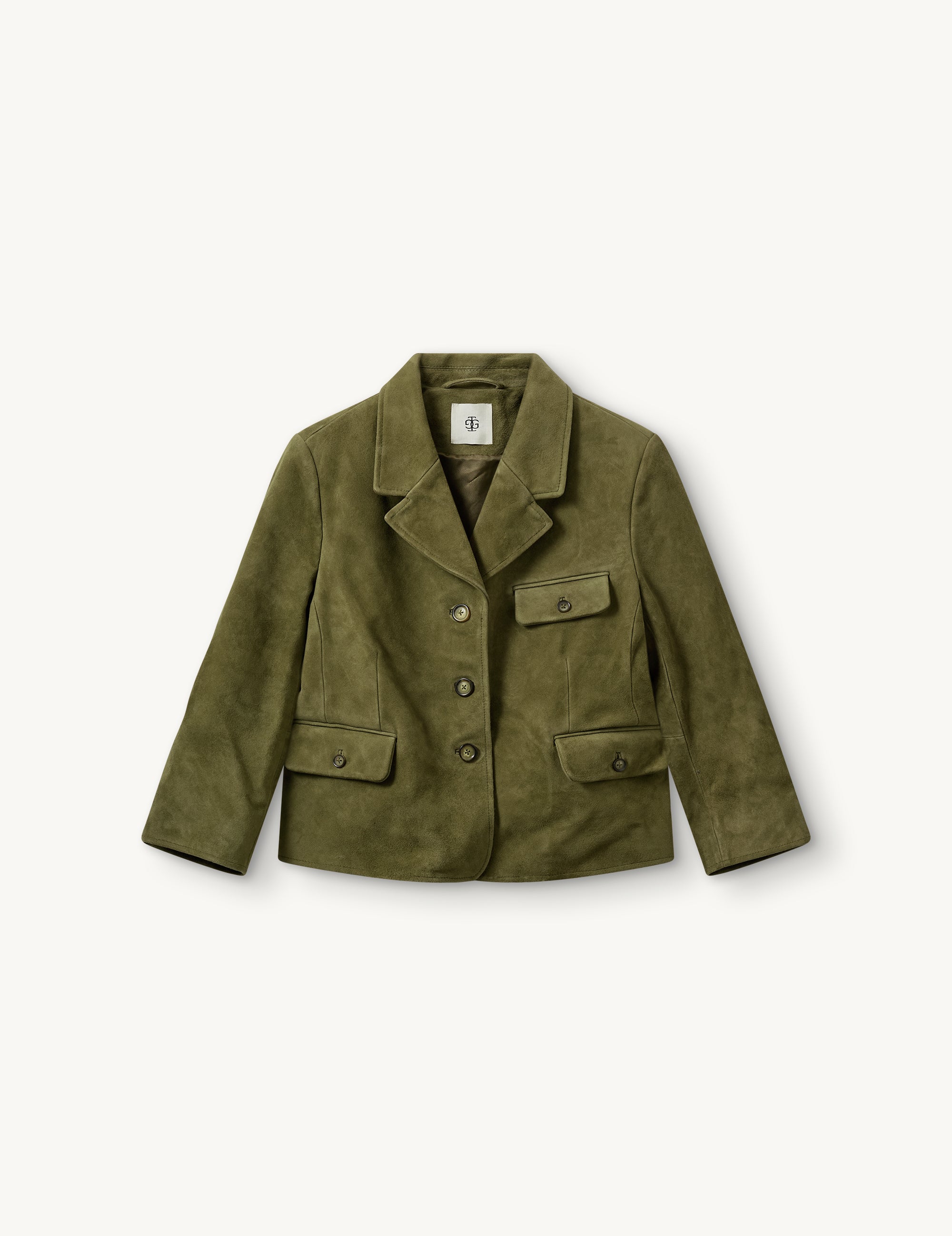 Suede Fitted Jacket Matcha Green