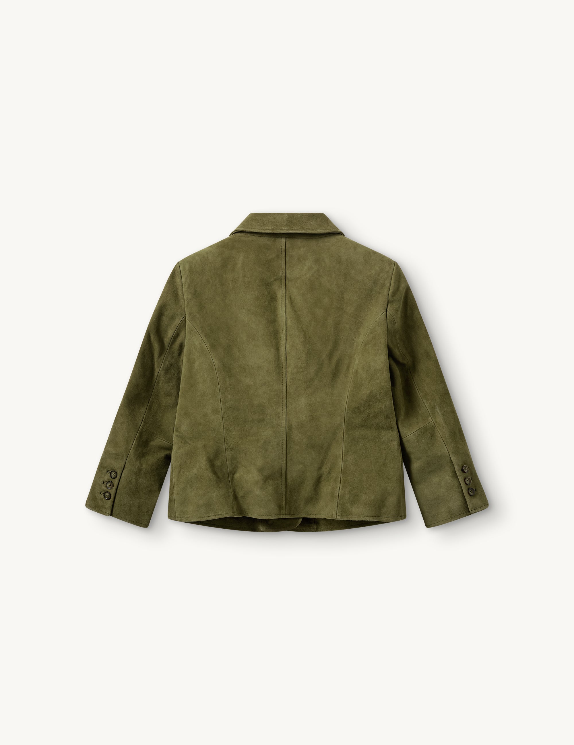 Suede Fitted Jacket Matcha Green