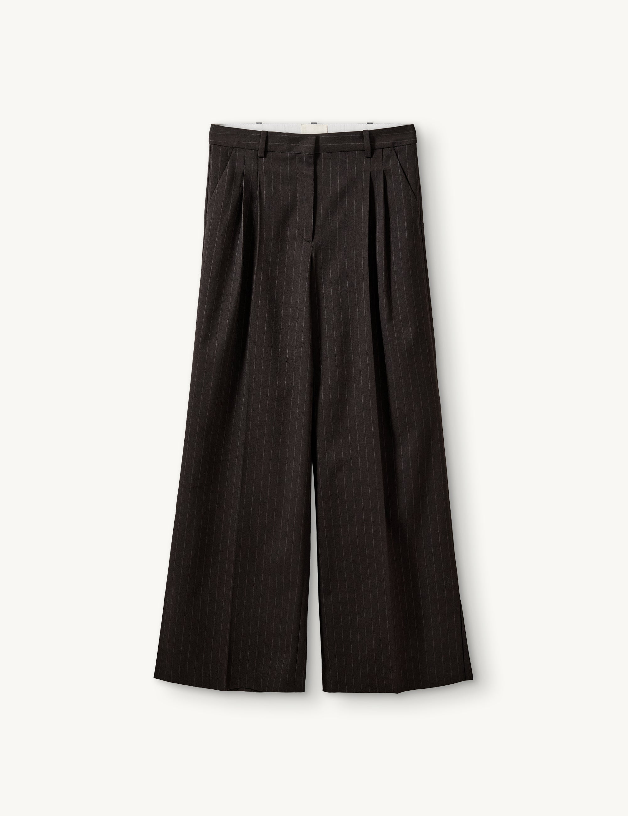 Andora Pants Dark Brown Pinstripes