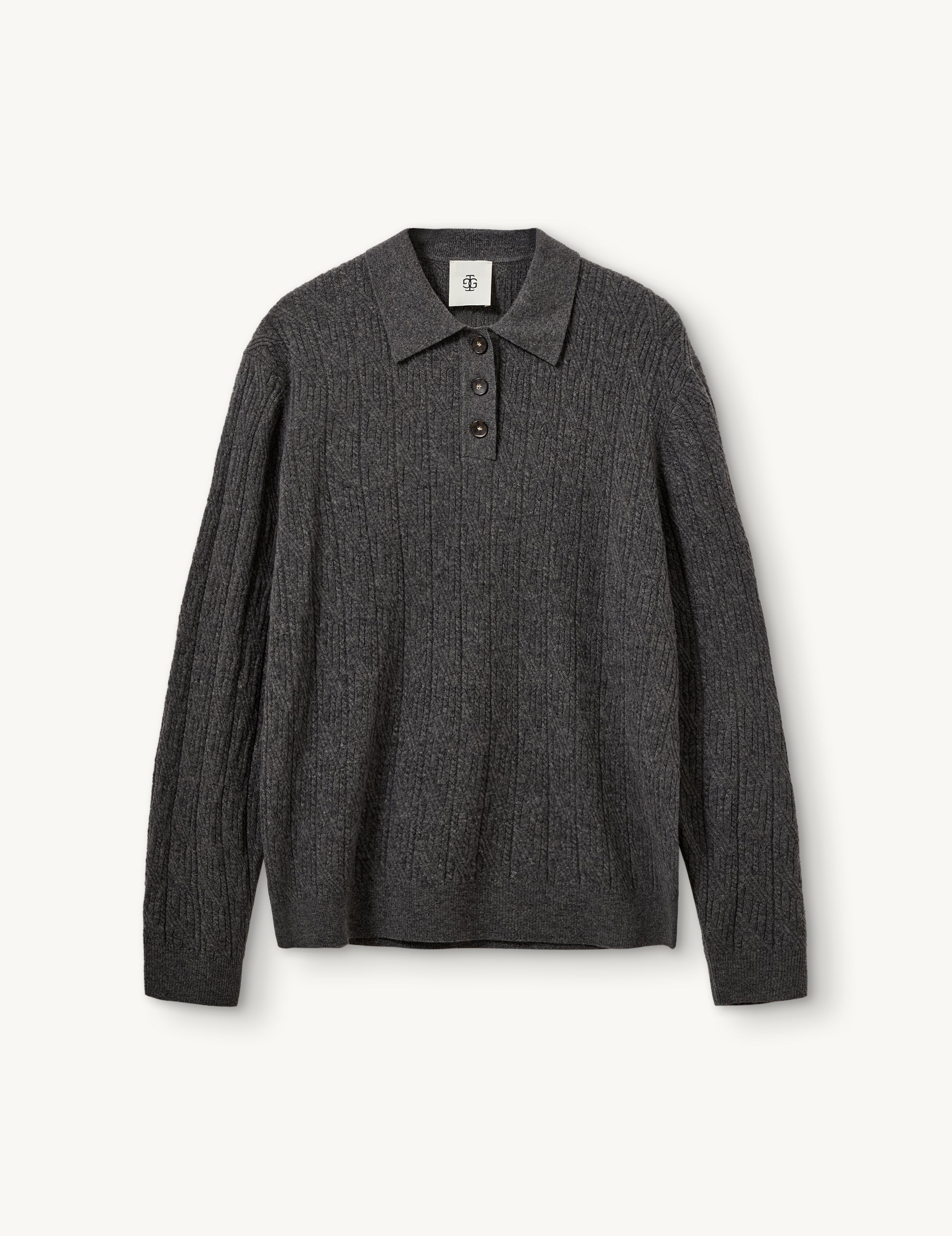 Como Cable Polo Grey Melange