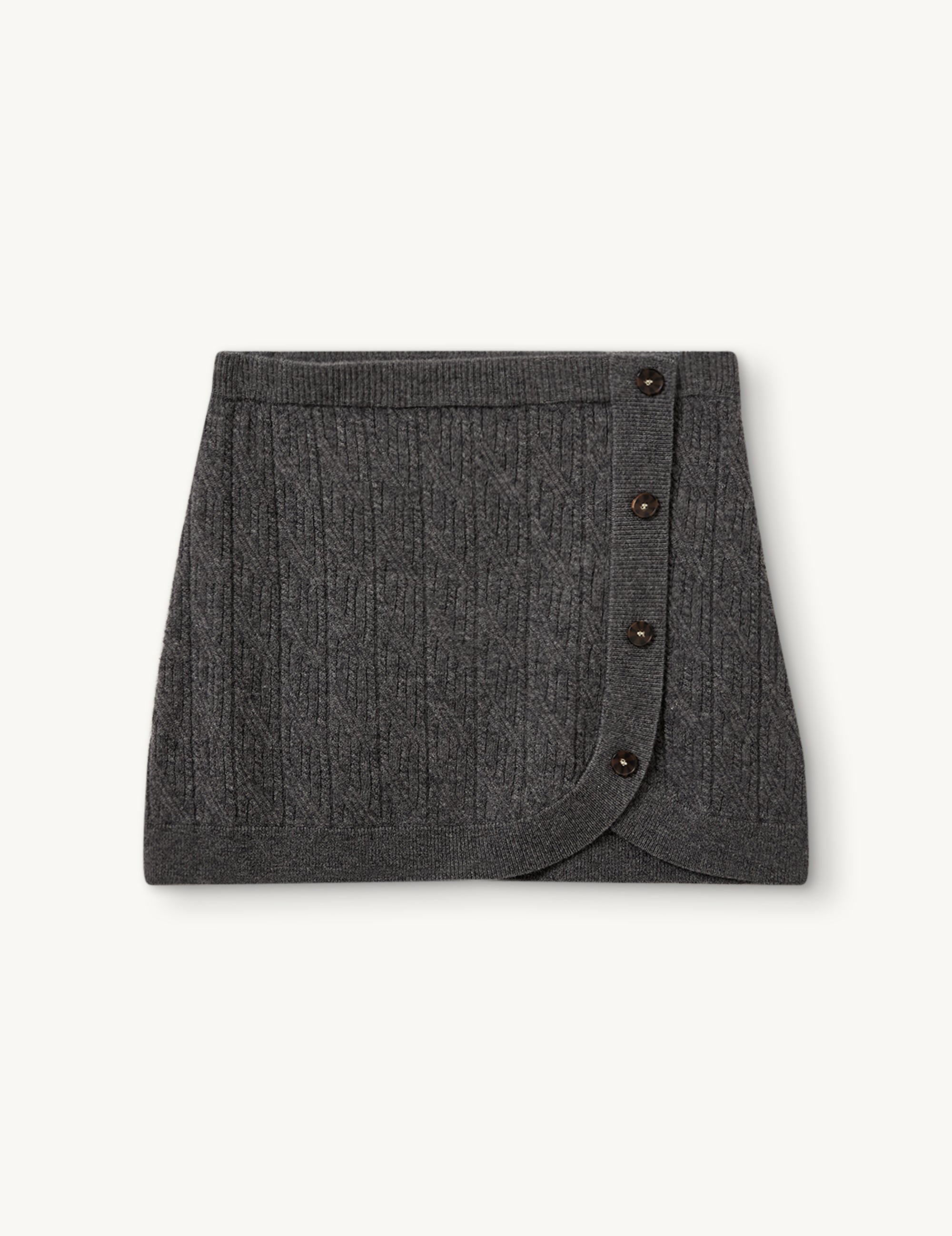 Como Mini Cable Skirt Grey Melange