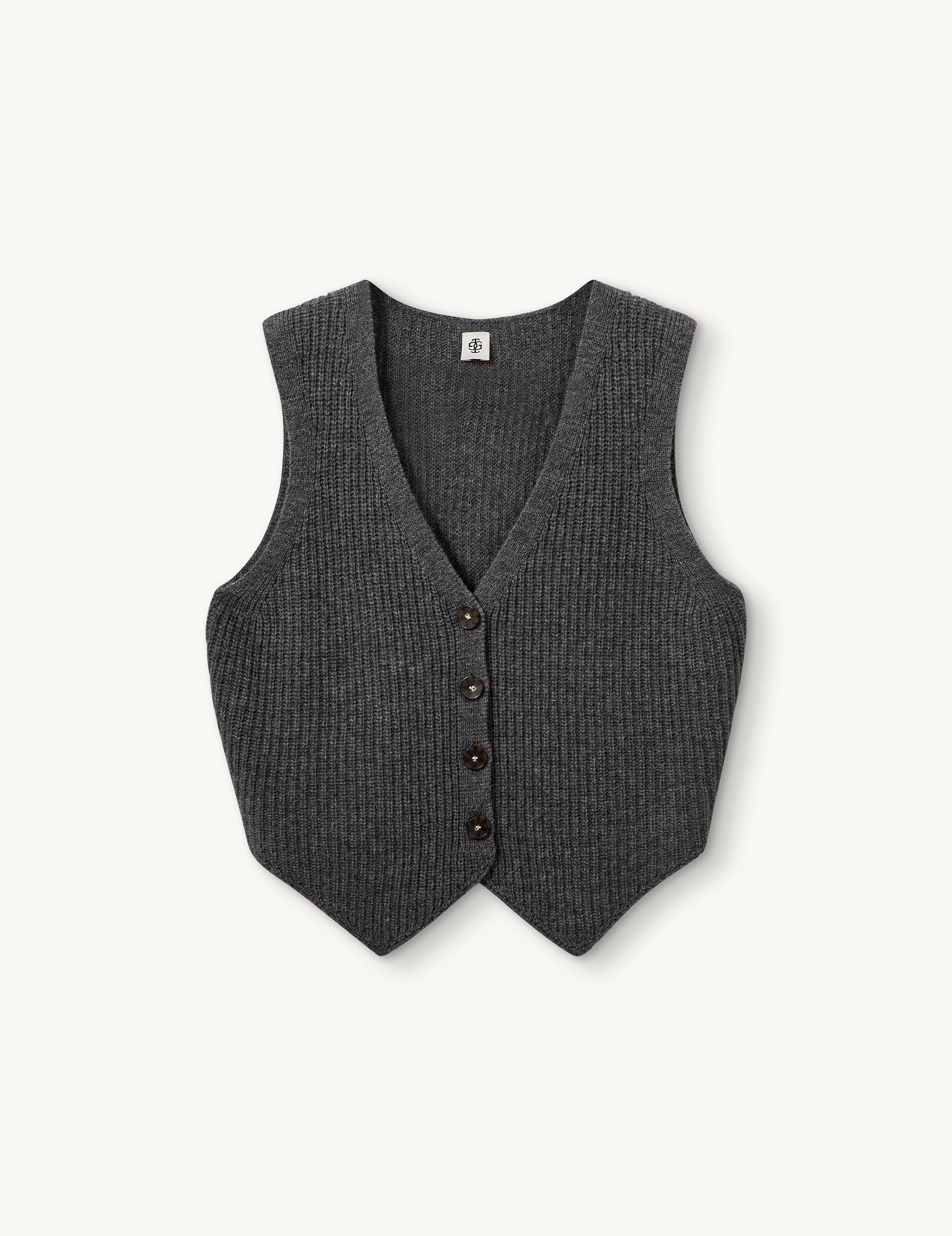 Como Rib Vest Grey Melange