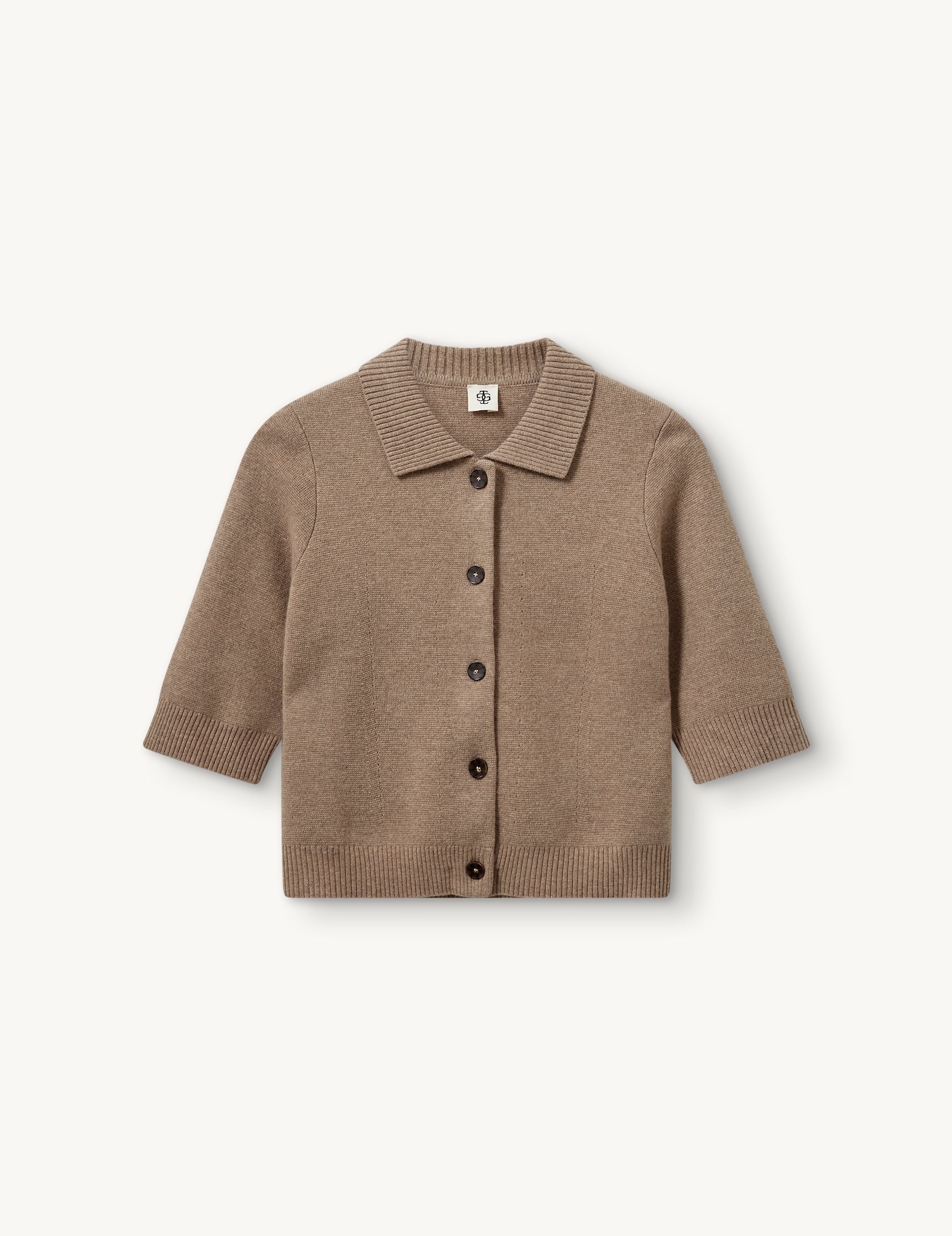 Como Cropped Cardigan Truffle