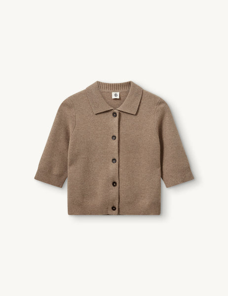 トップス COMOLI 7G cotton cardigan Como Cropped Cardigan Truffle