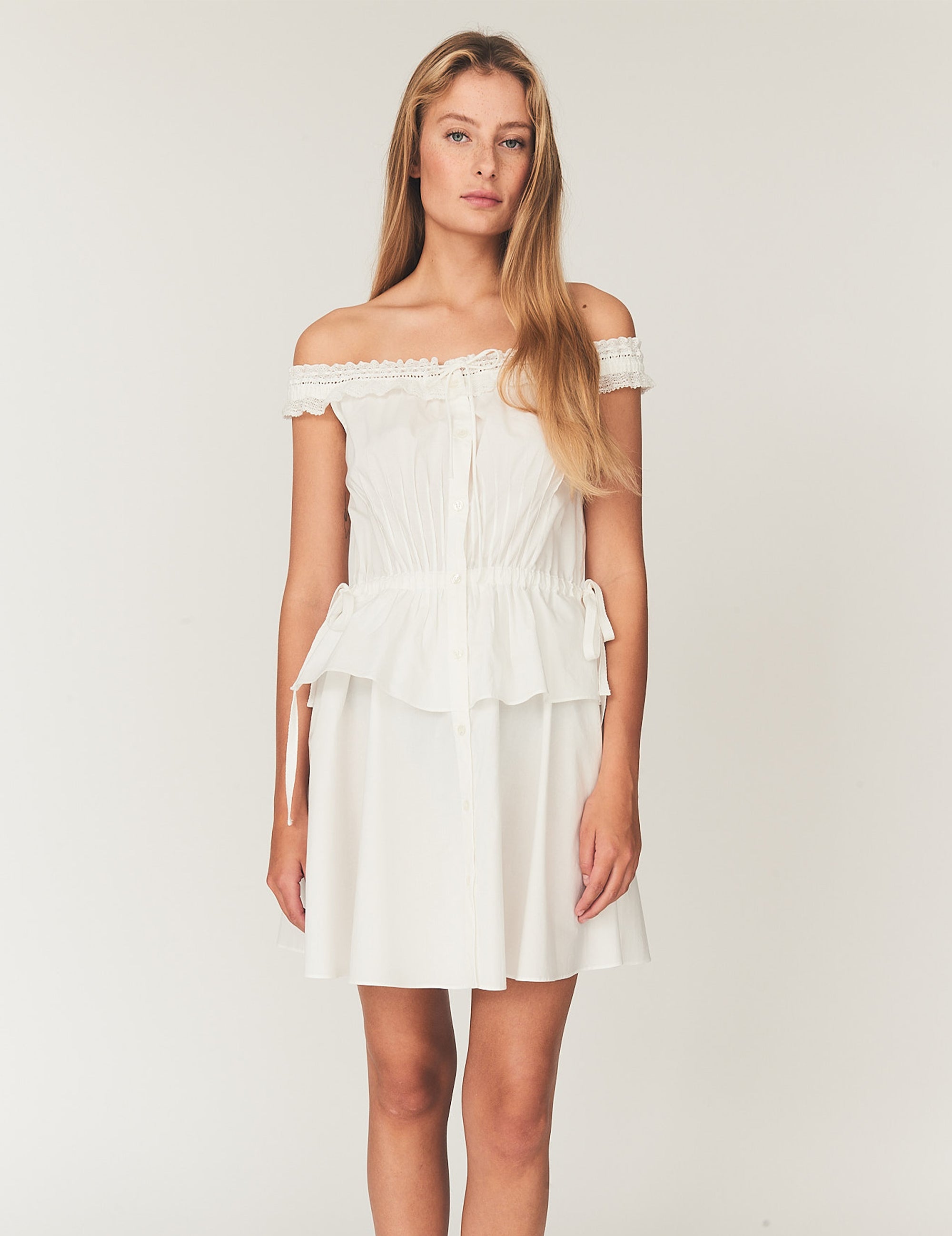 Kirsten Corsage Dress White