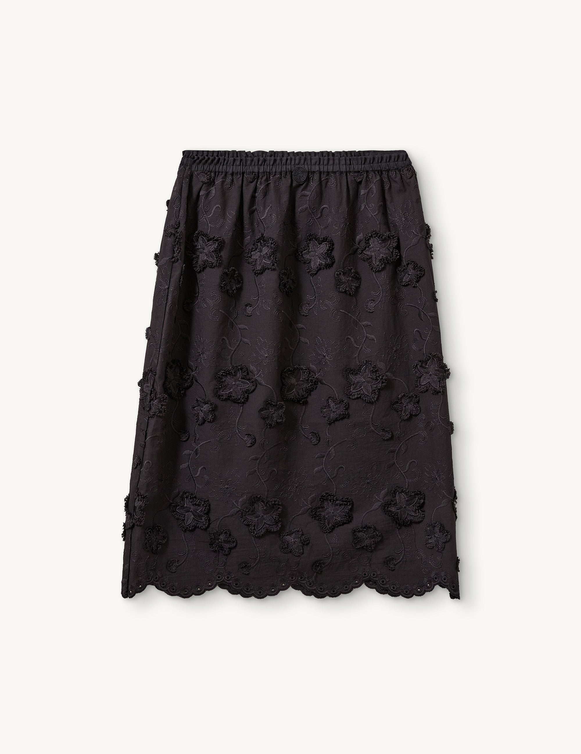 Fleur Slip Skirt Black